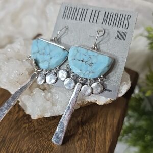Silver and Turquoise Dangle Earrings